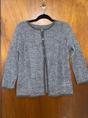 Classiques Entier Sequin Super Kid Mohair Cardigan S Gray Quiet Luxury